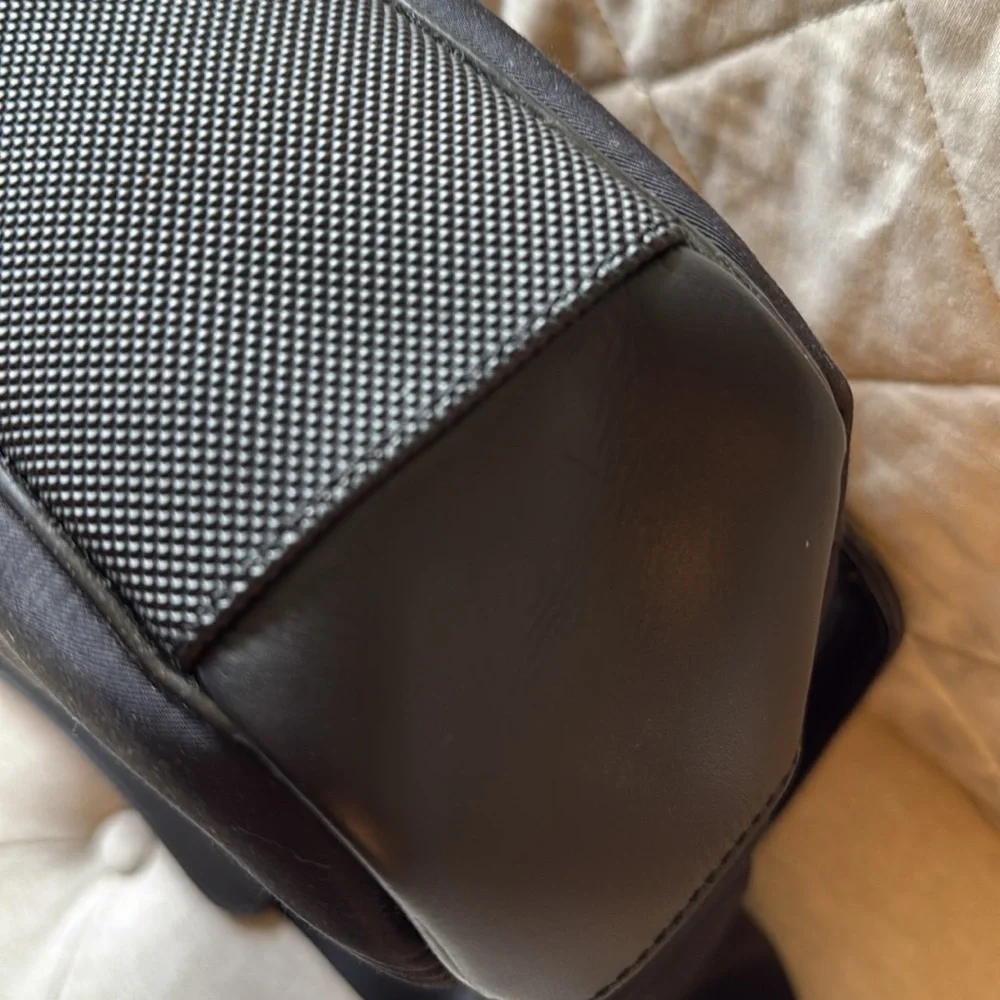 Cole Haan Black Leather Trim Messenger Bag